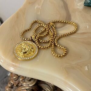 Versace Gold Medusa Pendant Necklace